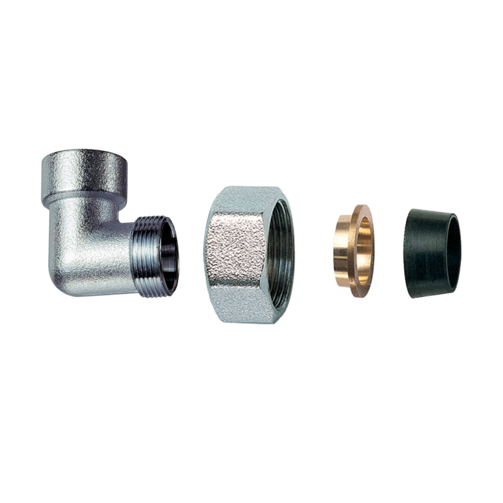 GOMITO FEMMINA CROMATO C/MONOCONO IN GOMMA PER RAME- 3/4 x 18- FAR- pezzi 1
