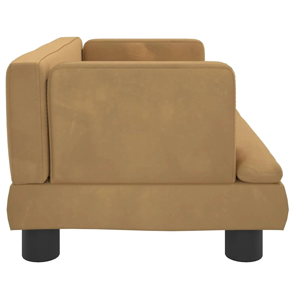 Cuccia per cani a forma di cesto comoda 60 x 40 x 30 cm velluto marrone 02_0042728