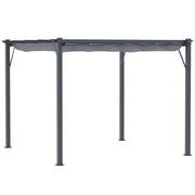 Padiglione Pergola Patio Roof con Tetto Scorrevole Giardino Alluminio Grigio Carbone + Grigio Scuro 3x3x2.23m