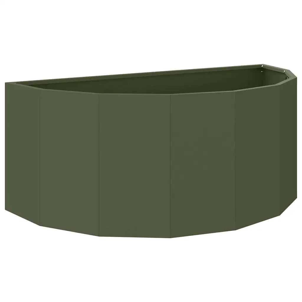 Fioriera | Cassetta per fiori | Vaso Verde oliva 90 x 45 x 35 cm Acciaio