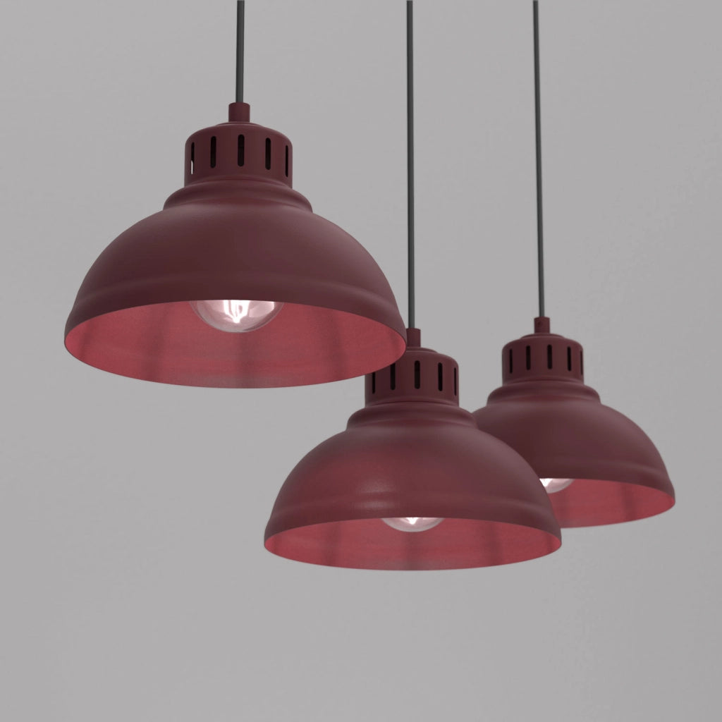 Lampada a sospensione Sven 3xE27 bordo acciaio Luminex