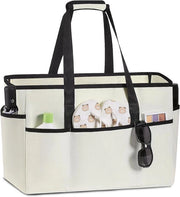 Borsa da Spiaggia XL per Famiglia con Cerniera e Spalla Ripiegabile per Vacanze in Spiaggia e Viaggi