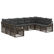 Set Divano da Giardino 9 pcs Grigio polyrattan 3436109