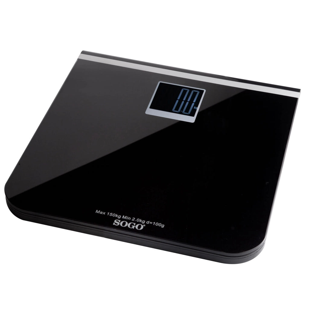 Bilancia pesapersone digitale elettronica, display LCD retroilluminato, capacità 150kg, risoluzione 100g bagno - SOGO