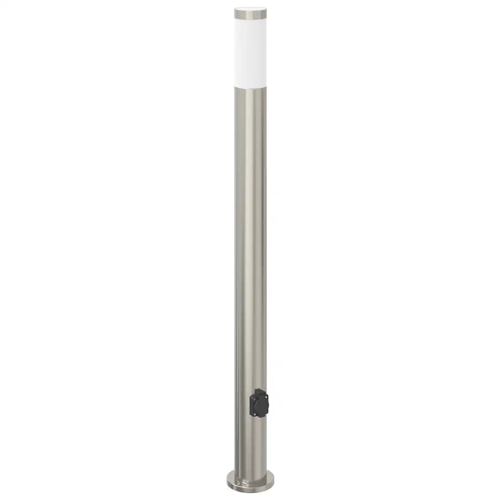 Lampioni a colonnina con presa elettrica 3 pz 110 cm Acciaio Inox IP44 4006016