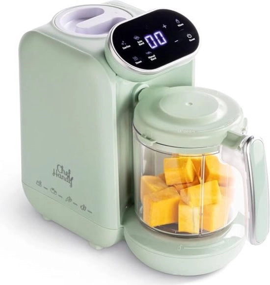 5 in 1 Stomacchia per Bambini – Multifunzionale – Blender – Food Processor – Food Maker – Riscaldatore di Bottiglie – Design Compatto – Incluso Ricette per Bambini Gratuite – Verde Menta