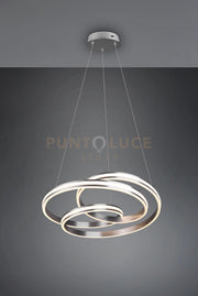 YARA SOSPENSIONE LED 60W 7200lm, 2300+3000+4000K ACCIAIO SATINATO DIMMERABILE CON INTERRUTTORE A PARETE D. 60CM