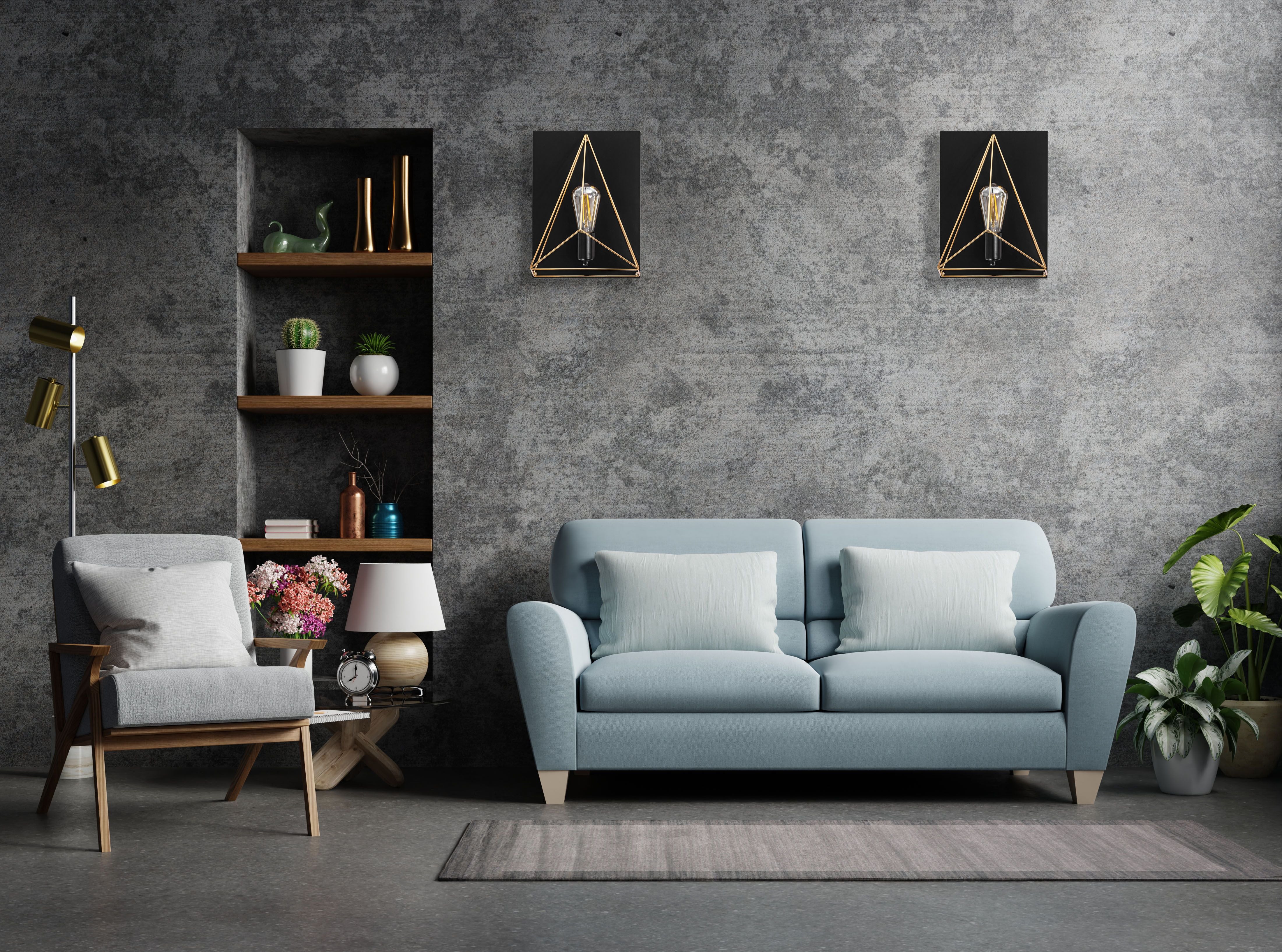 Lampada Da Parete Vetrata APP1095-1W Black