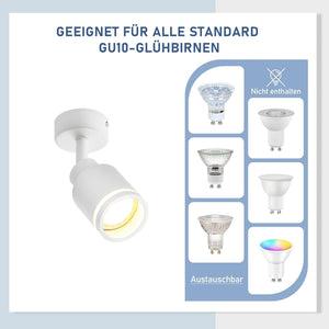 ZMH Faretto da soffitto moderni 1 lampadina GU10 orientabile