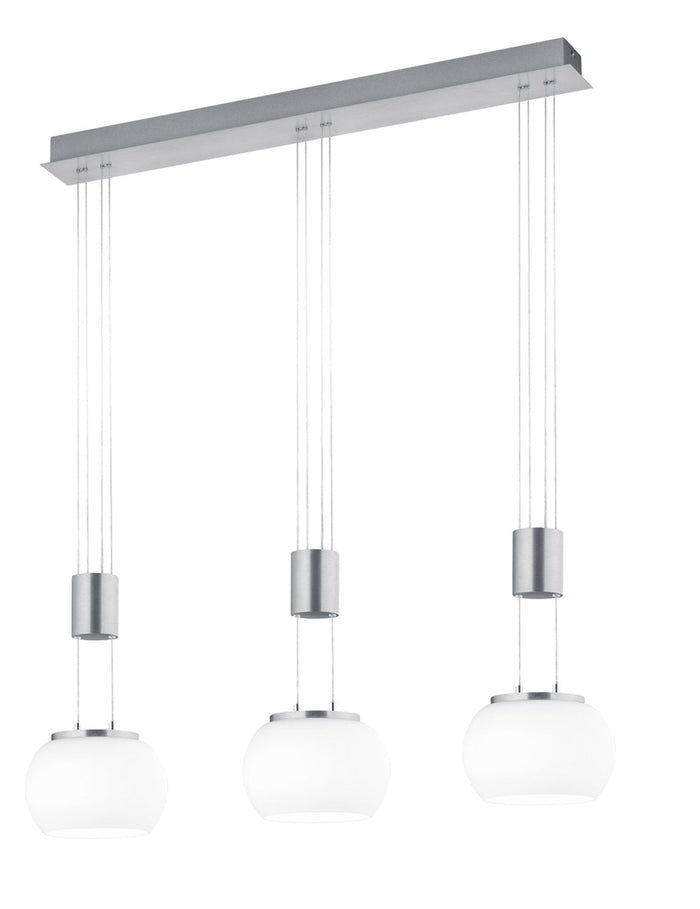 Lampada a Sospensione da Interno a LED in Alluminio Nichel Satinato