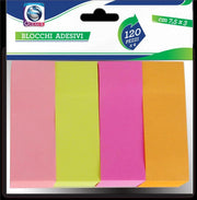 BLOCCHI ADESIVI IN SET DA 4 BLOCCHI DA 120 FOGLI IN FORMATO  7,5 X 3 CM