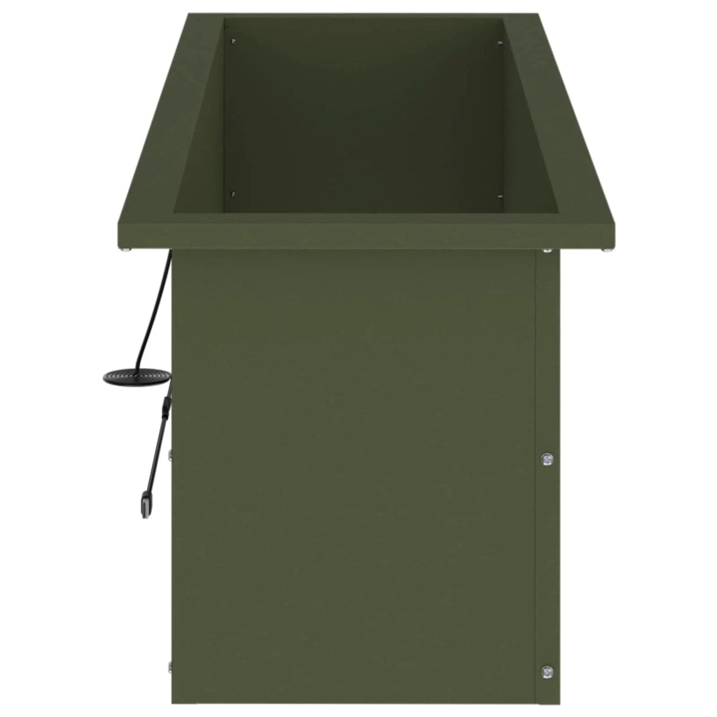 Fioriera da giardino con LED Verde Oliva 30 x 100 x 30 cm 8008118