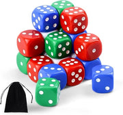 Dobbelstenen acrillici colorati a 6 facce per giochi da tavolo con angoli arrotondati per giocattoli educativi