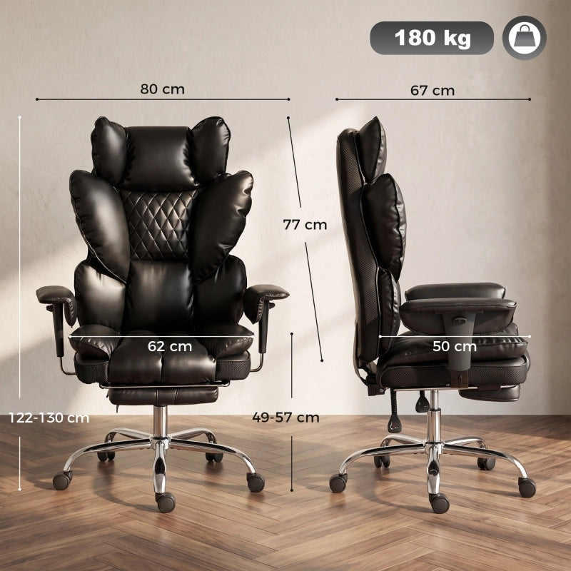 SEDIA UFFICIO Reclinabile 62 cm Similpelle Nera