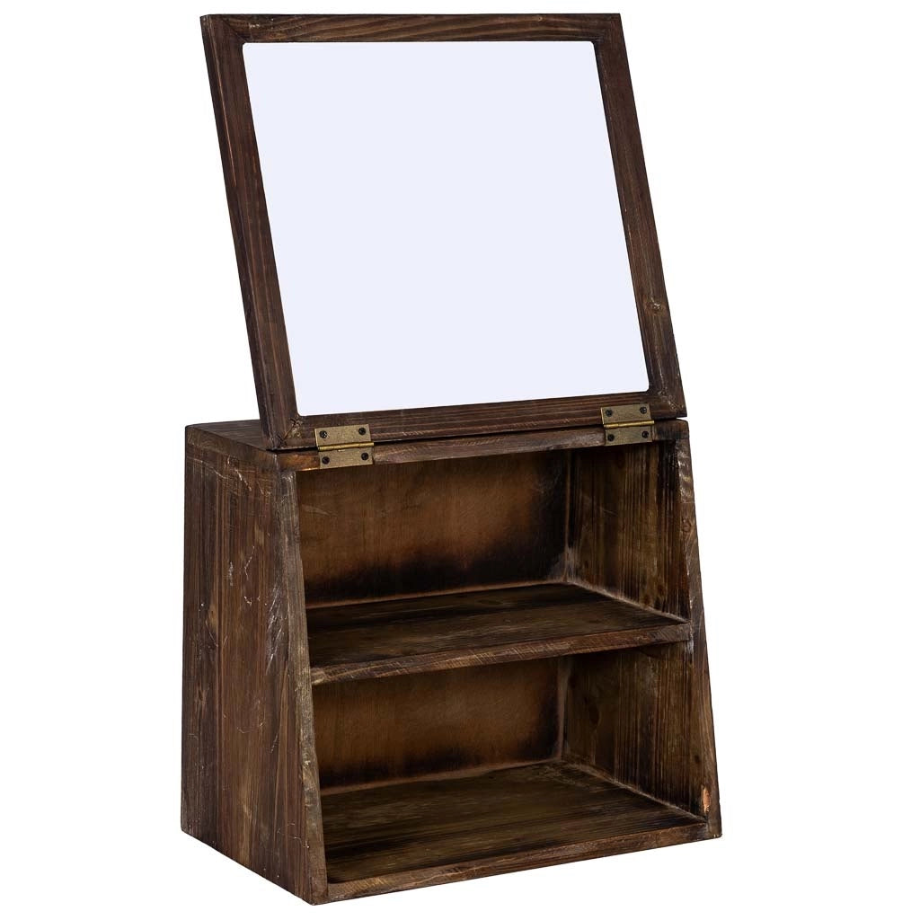 Vetrina in legno con anta a ribalta in vetro e 1 ripiano 40x25x35h cm