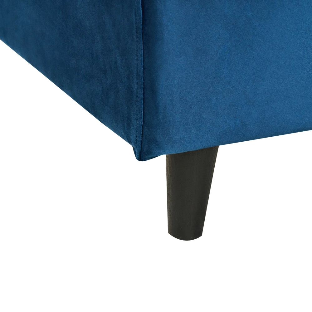 Letto matrimoniale in tessuto blu con rete a doghe 140 x 200 cm stile contemporaneo