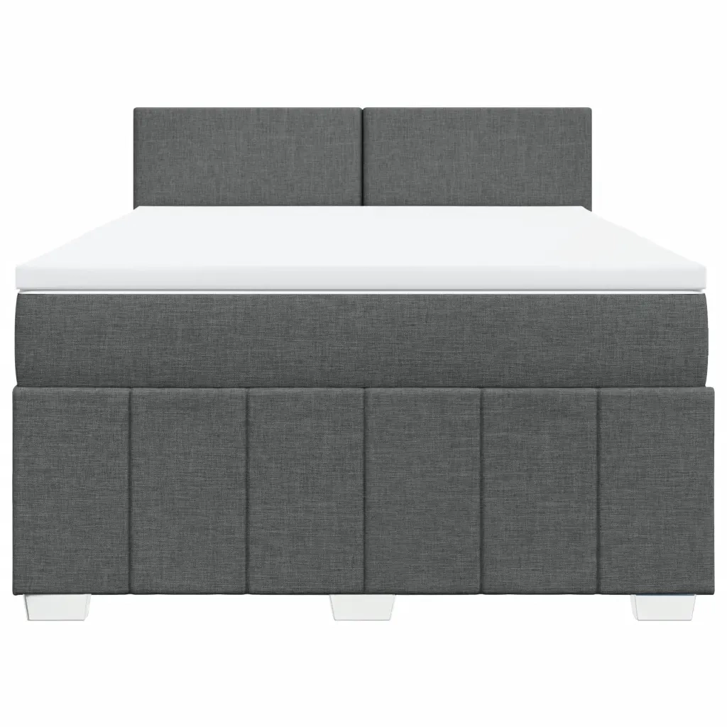 Giroletto a Molle con Materasso Grigio Scuro 140x200cm Tessuto