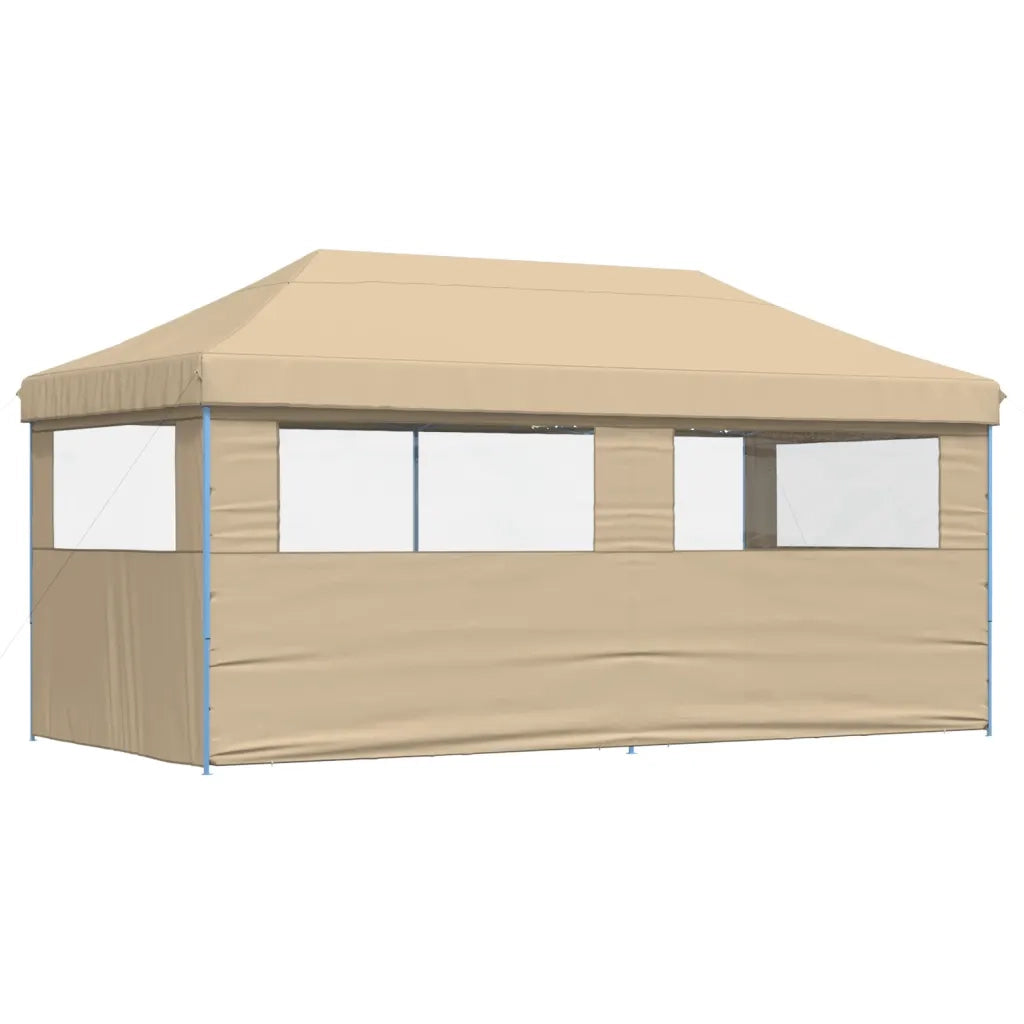 Tendone per Feste Pieghevole Pop-Up con 3 Pareti Beige 4004943