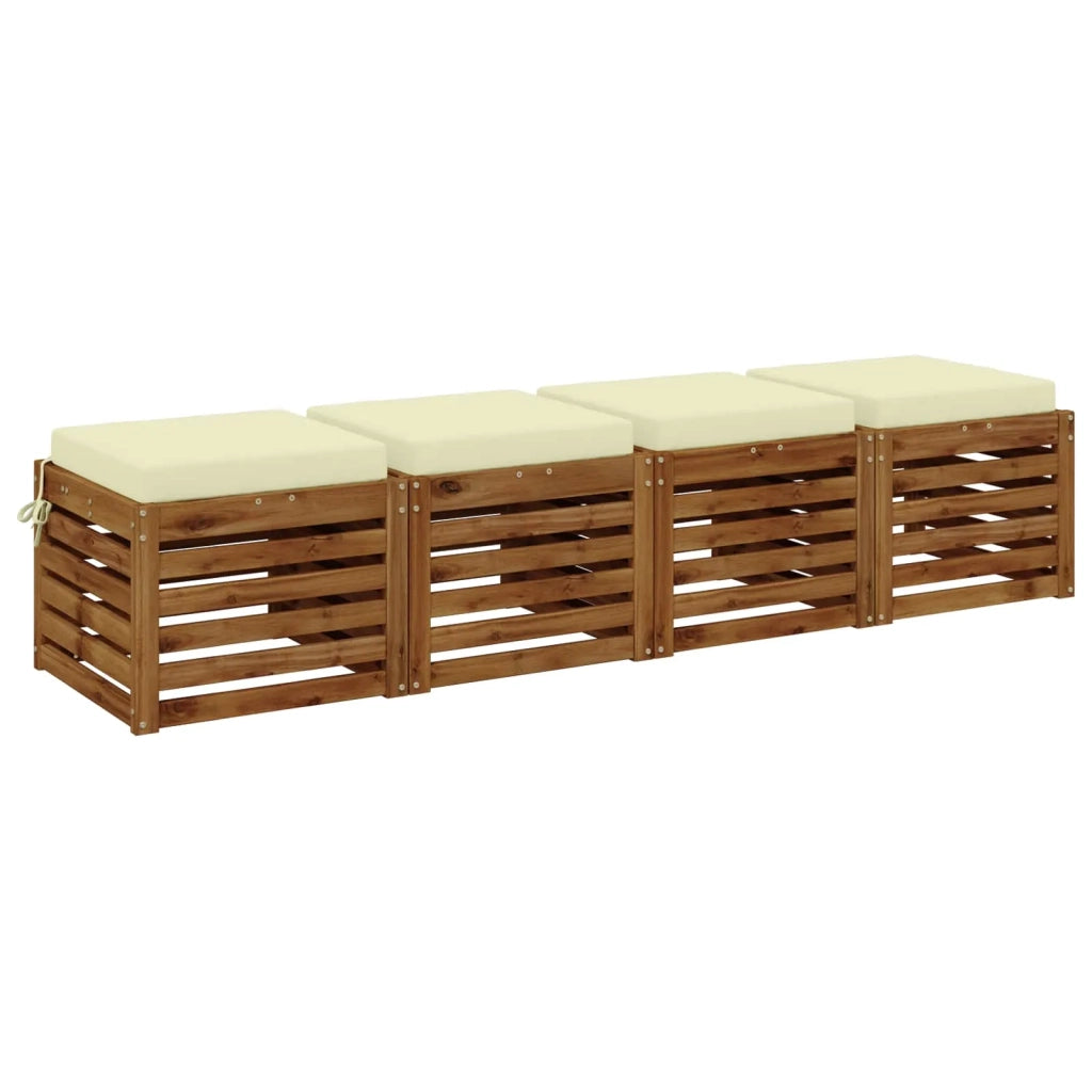 Cuscini per Sedia in 4 Pezzi SOEST 4 pz 100% Poliestere Crema 944573