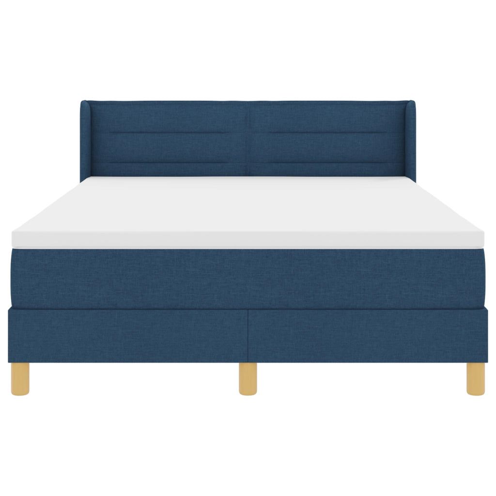 Letto Box Spring con Materasso Blu 140x190 cm Tessuto