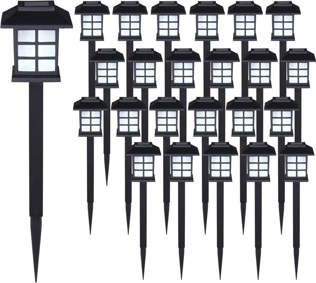 24x Luce LED da Giardino a LED Sensore Crepuscolare Illuminazione da Terra Sentiero Esterno