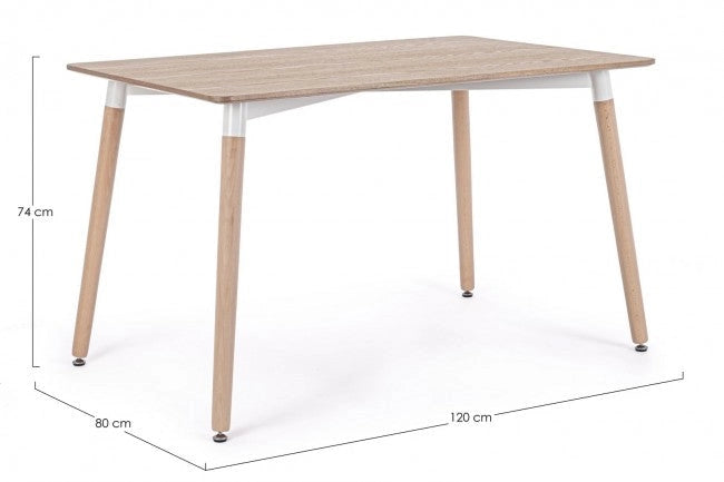 Tavolo Rettangolare Fisso 120x80x74 cm David in Legno