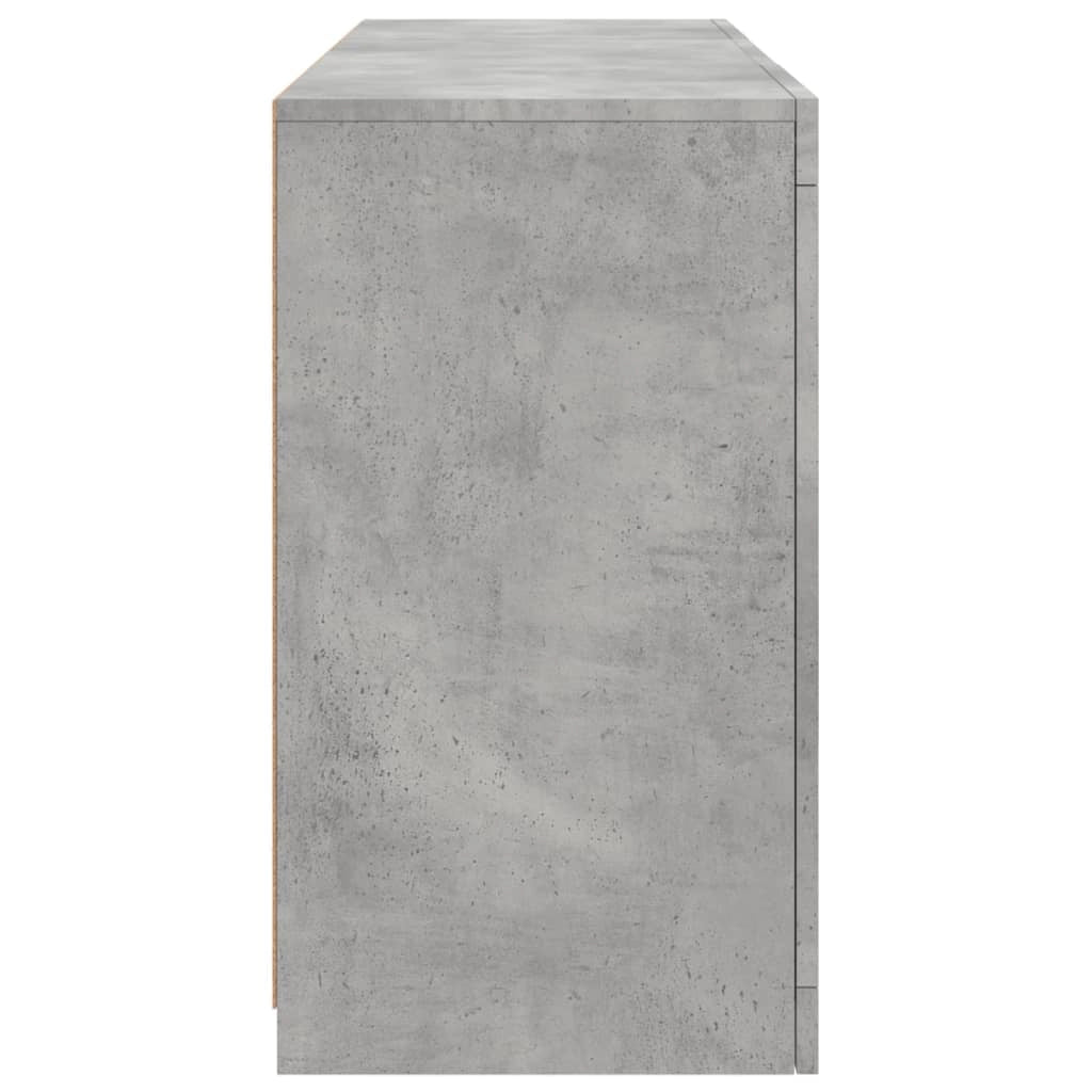Buffet credenza cassettiera armadio mobile contenitore organizer per cucina soggiorno salotto con luci LED 123 x 37 x 67 cm grigio 02_0029974