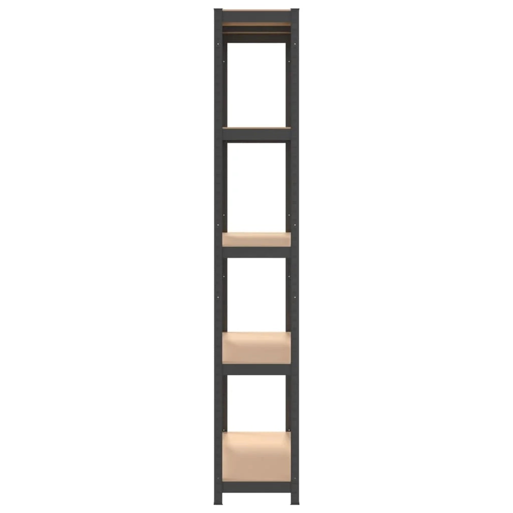 Scaffale portaoggetti a 5 ripiani acciaio legno ingegnerizzato antracite 02_0045698