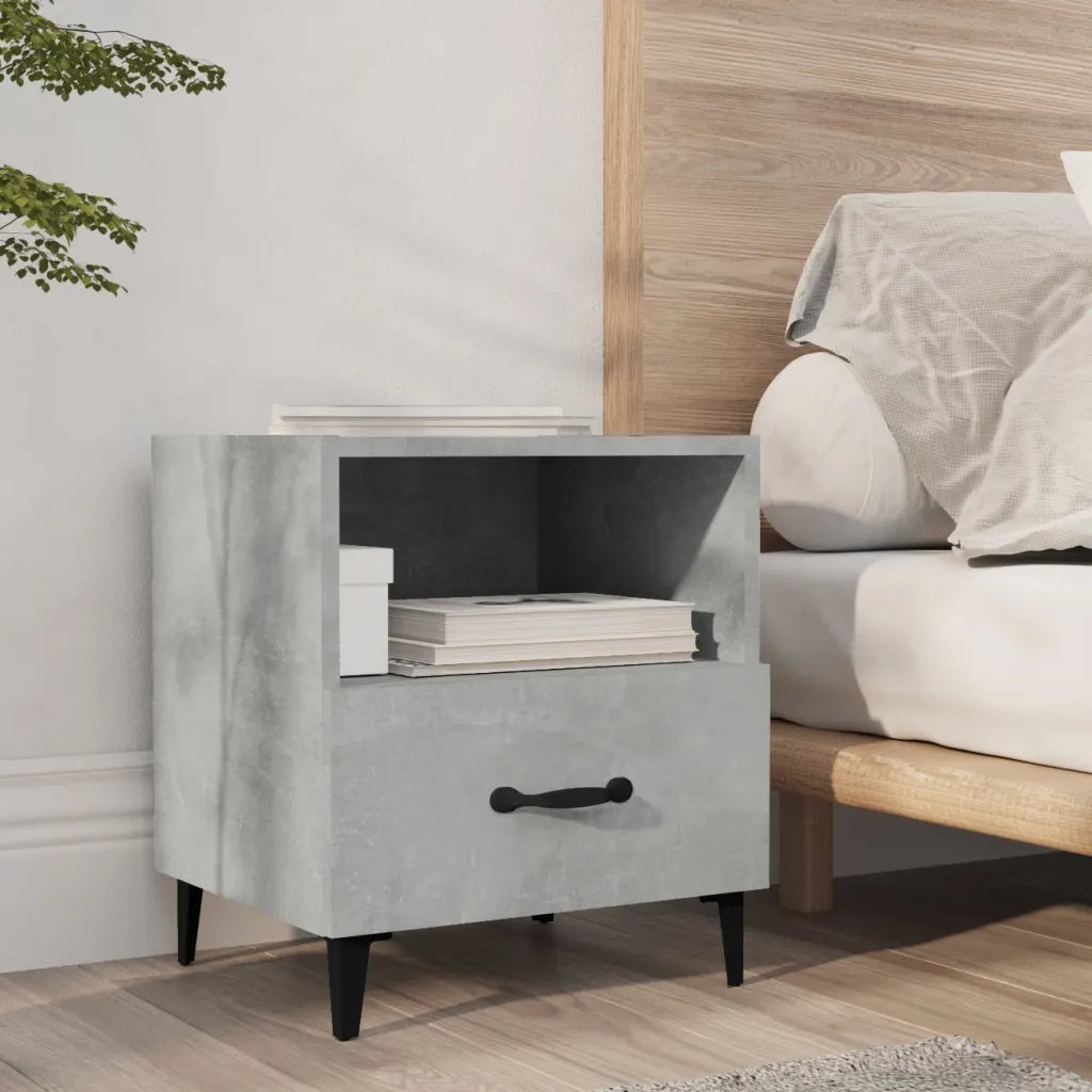 Comodini 2 pz Grigio Cemento in Legno Multistrato cod mxl 30380