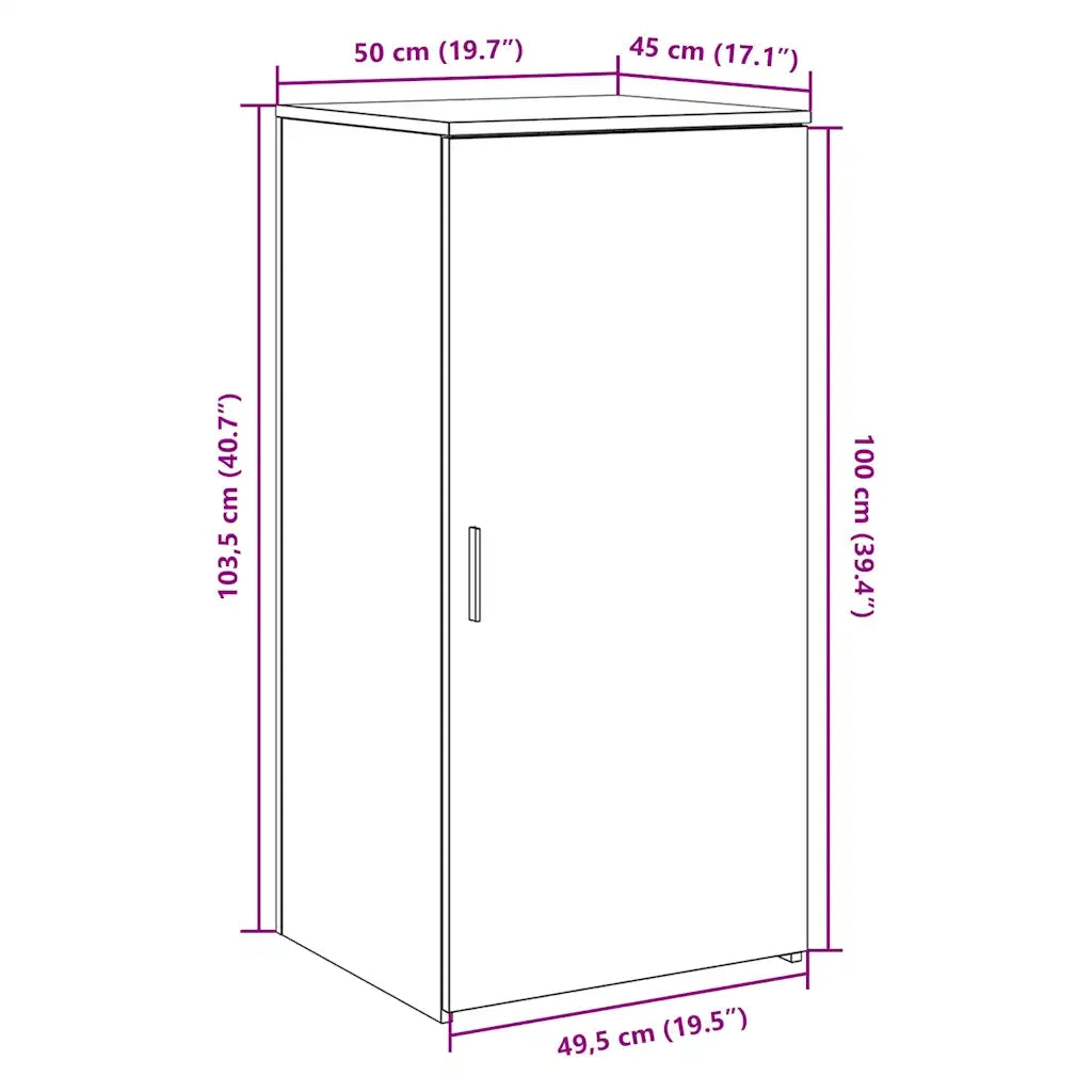 Mobile Portaoggetti Legno Antico 50x45x103,5 cm in Truciolato 859049