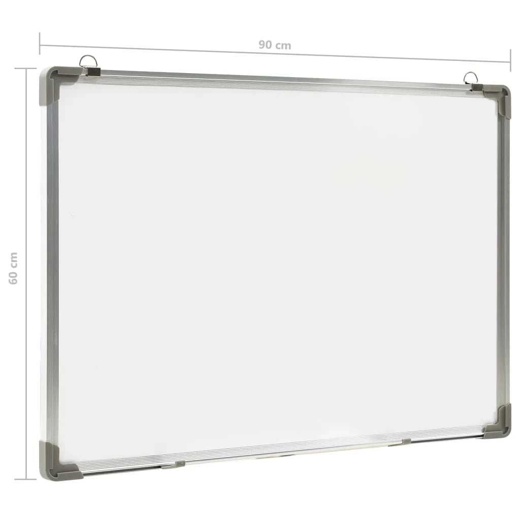 Lavagna magnetica pannello di scrittura per la scuola la casa o l'ufficio cancellabile a secco 90 x 60 cm acciaio bianco 02_0045451