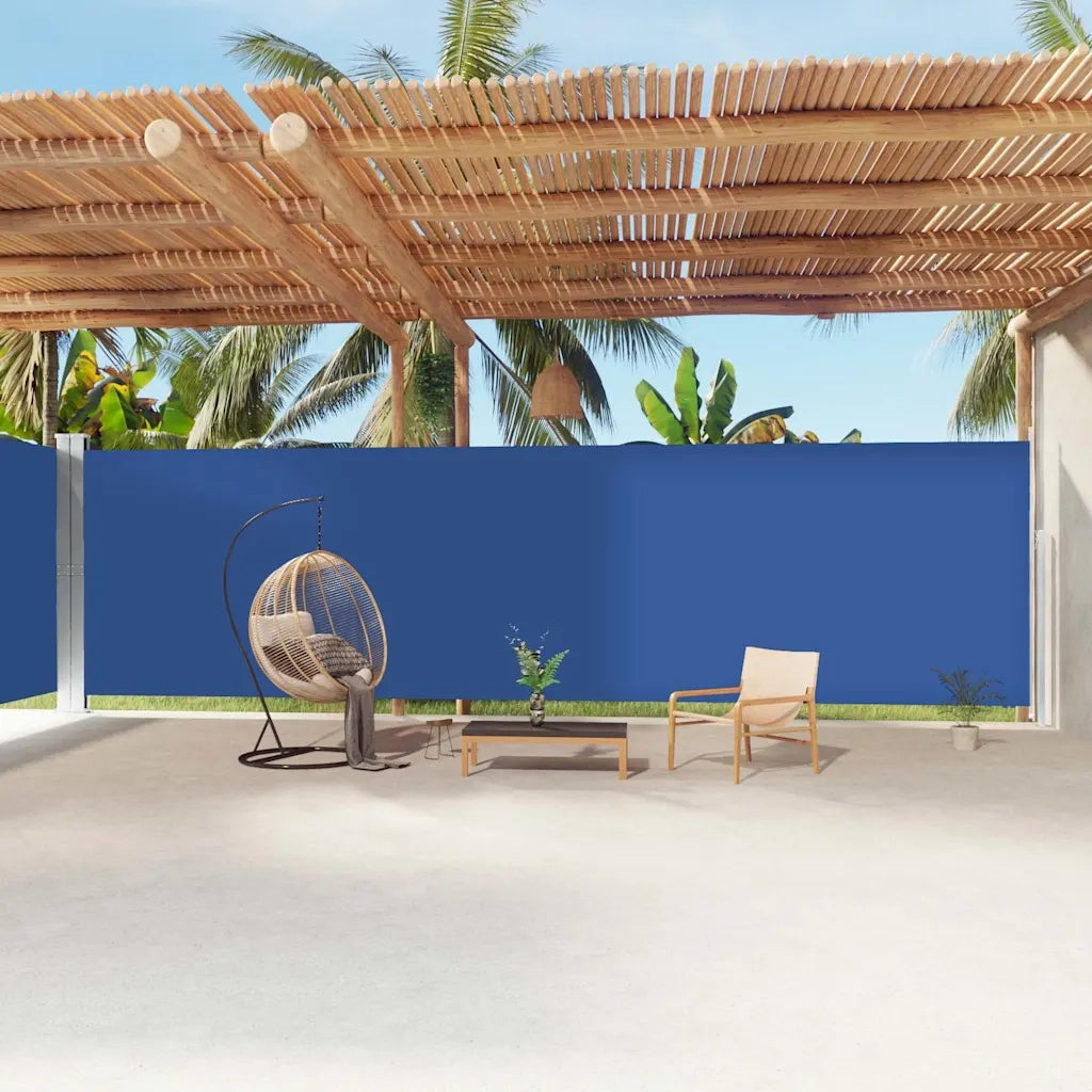 Tenda da Sole Laterale Retrattile-Tenda parasole per balcone per giardino Blu 220x1200 cm 482686