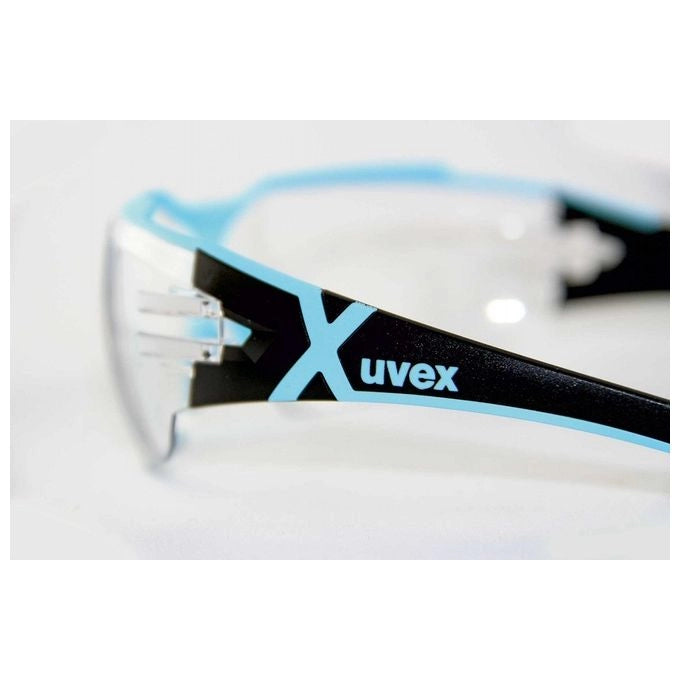 Uvex 9198258 Pheos CX2 Occhiali di Sicurezza Policarbonato UV400 Antigraffio Antiappannante EN166 EN170 colore Grigio Rosso