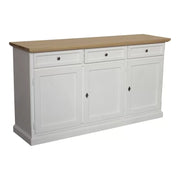 Madia credenza in legno 3 porte shabby chic bicolore 156x42x85 - Mobili 2G