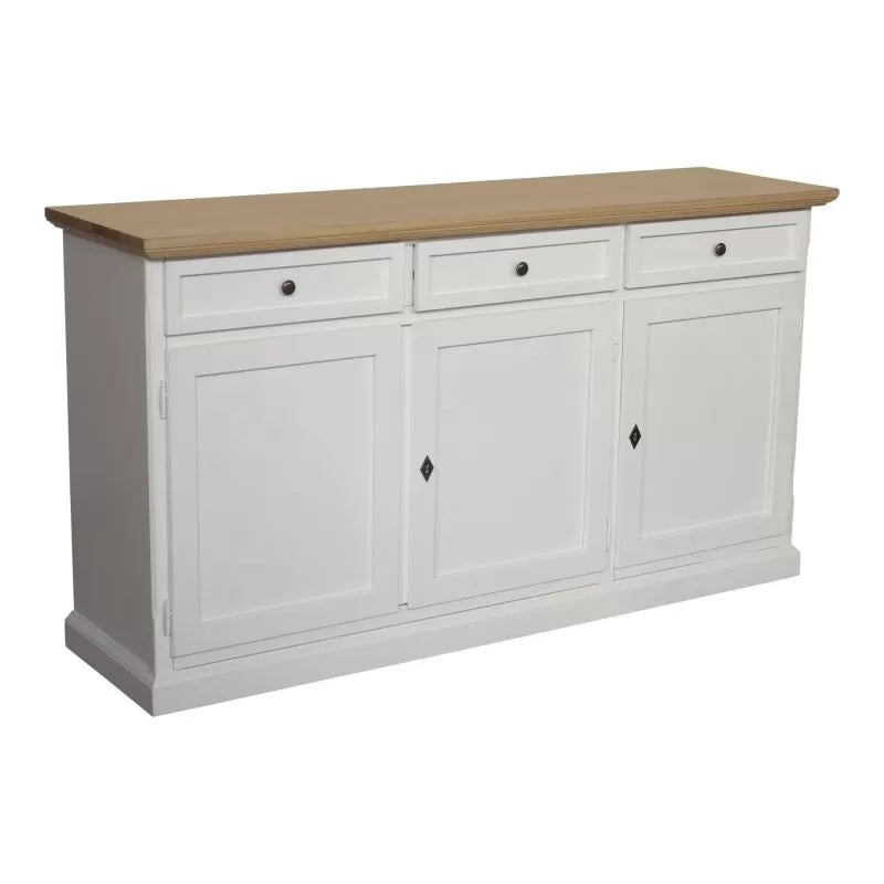 Madia credenza in legno 3 porte shabby chic bicolore 156x42x85 - Mobili 2G