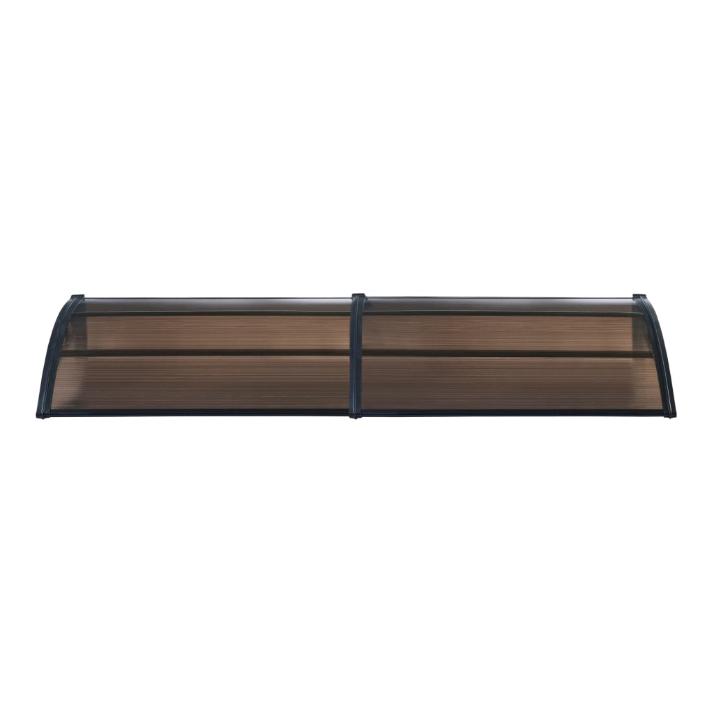 Pensilina di design per porta d'ingresso pensilina di benvenuto resistente alle intemperie 240 x 80 cm nero/marrone 03_0006390