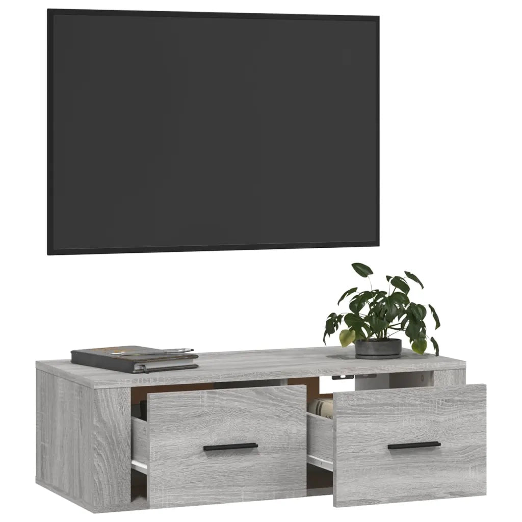 Mobile TV Pensile Grigio Sonoma 80x36x25cm in Legno Multistrato 816838