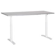 Scrivania regolabile elettricamente grigia e nera 160 x 72 cm struttura in acciaio verniciato a polvere