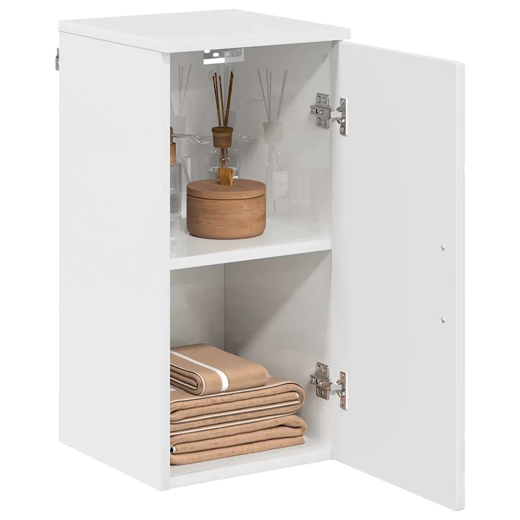 Mobile da Bagno con porta Bianco Lucido 30 x 31,5 x 61 cm