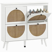 Scarpiera con ripiano regolabile ¨C zephmum ¨C bianco 105x24x97.5 cm