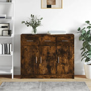 Credenza Rovere Fumo 91x28x75 cm in Legno Multistrato 823013