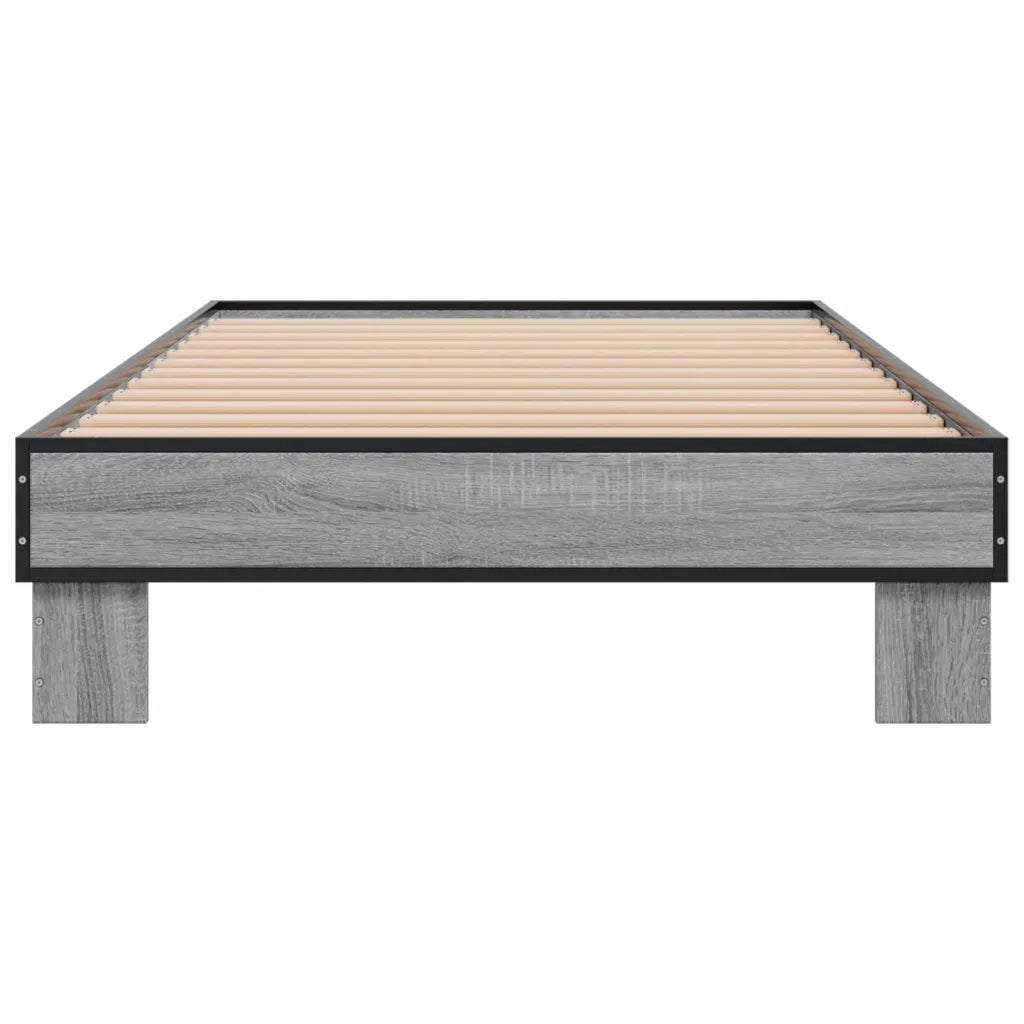 Giroletto Grigio Sonoma 90x200 cm Legno Multistrato e Metallo