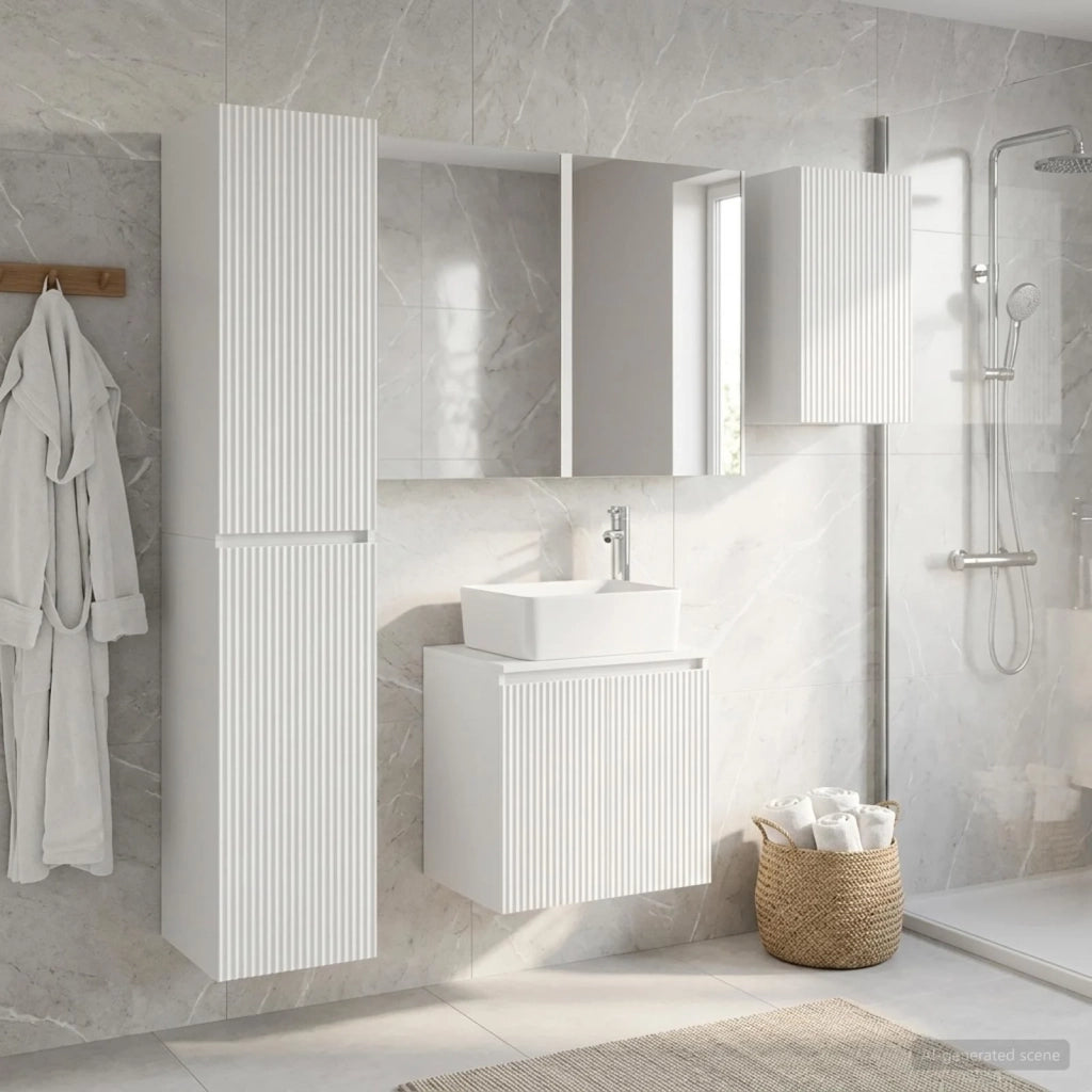 Set di Armadi da Bagno 5 pcs Bianco 53 x 15,5 x 70 cm 3407327