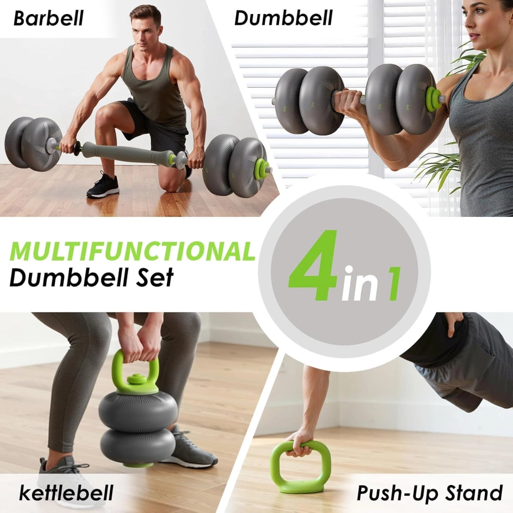 Set di Manubri Regolabili 4 in 1 Kettlebell, Bilanciere, 20 kg 25 kg Manubri Palestra a Regolazione Rapida Attrezzi Palestra Casa Supporto Flessioni per L'allenamento palestra di casa