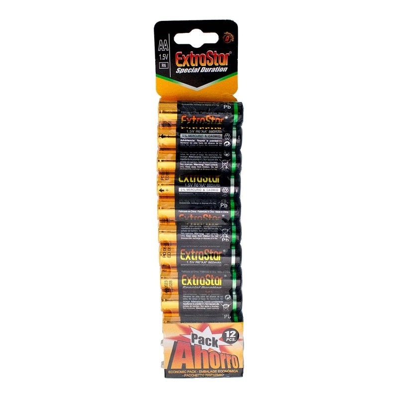 Pila Batteria R6 AA Stilo 1,5V 860mAh MN1500 Alcalina Confezione da 12 Pezzi