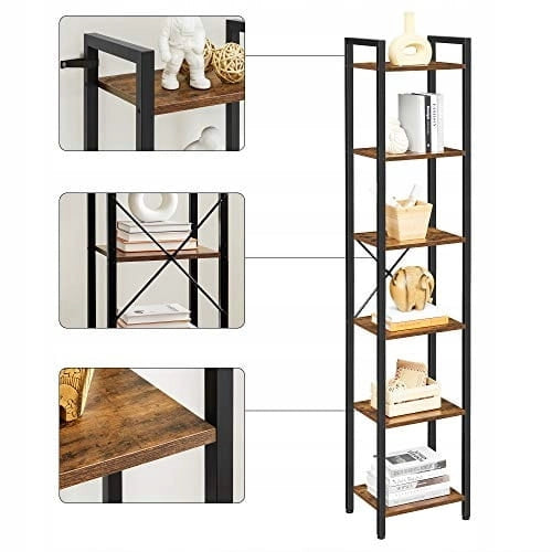 Libreria Valora LLS101B01 in stile loft rustico marrone per soggiorno