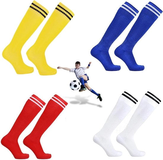 Sokke per bambini antiscivolo per calcio per ragazzi e ragazze 7-10 anni blu bianco rosso giallo 26.