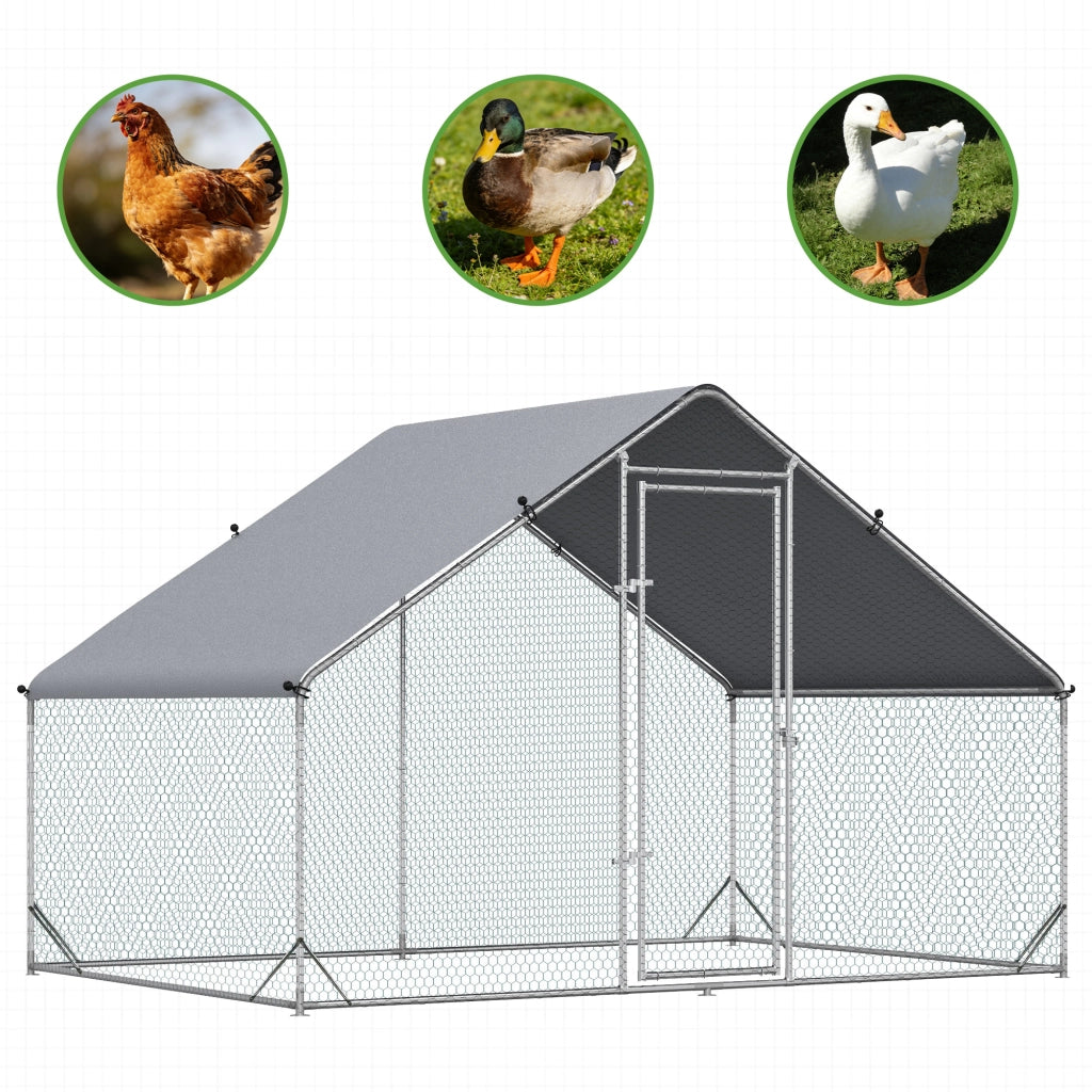 Pollaio con tettoia per galline ¨C zephmum ¨C 3x2x2 m