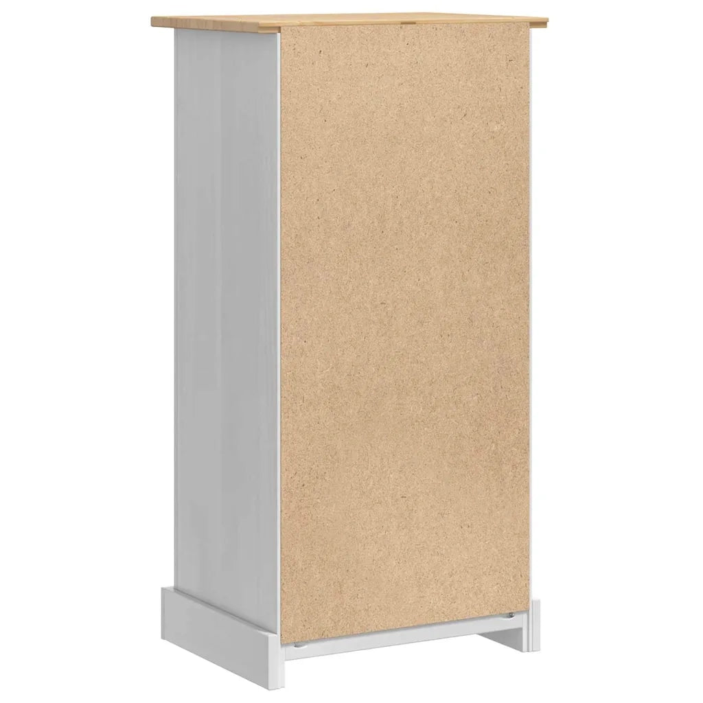 Comodino Corona Bianco 53 x 39 x 103 cm Pino massello