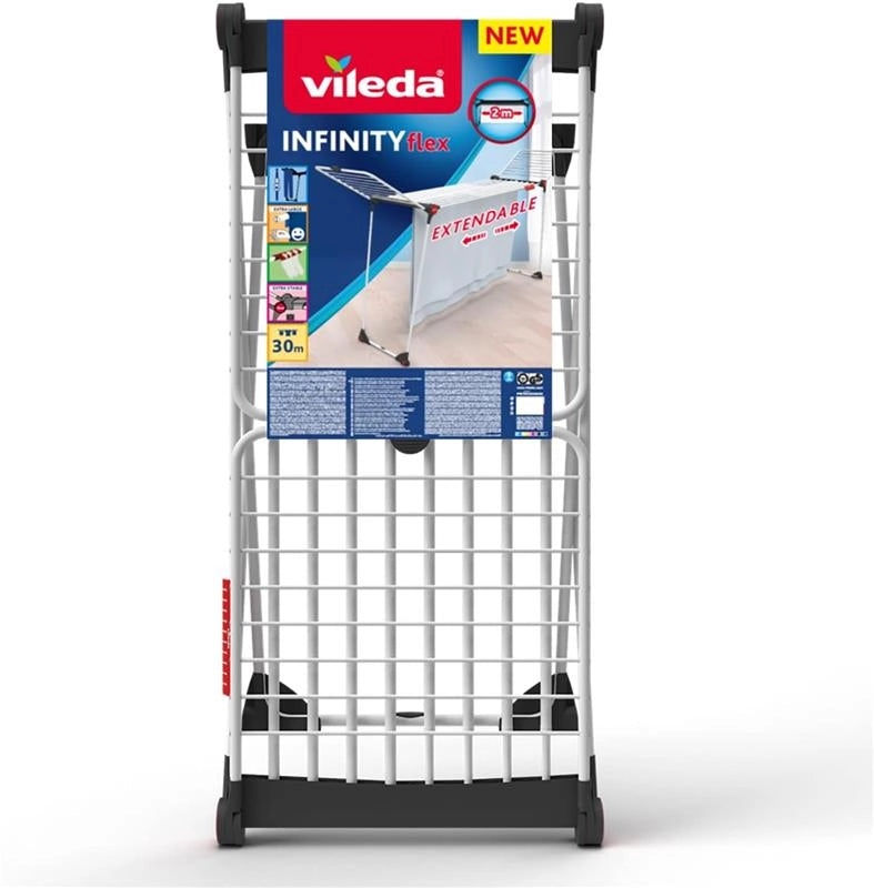 VILEDA INFINITY FLEX XXL STENDIBIANCHERIA, ASTE TELESCOPICHE ESTENDIBILI STENDIBIANCHERIA GIÀ MONTATO BIANCO
